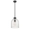 Z-Lite Pearson 1 Light Pendant, Matte Black And Clear Seedy 817-9MB - alternate 2